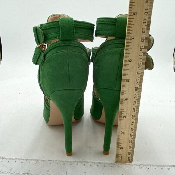 XYD Women Peep Toe Ankle Bootie High Heels Buckled Double Straps Cutout Fashion - Picture 4 of 7